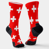 Athletic Crew Sock met vlag van Zwitserland Sokken (Gebogen)