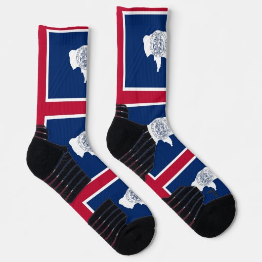 Athletic Crew Sock met vlag Wyoming, VS Sokken (Rechts)