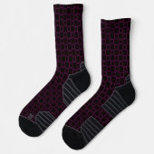 Athletic Crew Sock Paarse Violet Zwart Classic Sokken (Links)