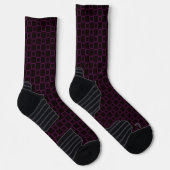 Athletic Crew Sock Paarse Violet Zwart Classic Sokken (Rechts)