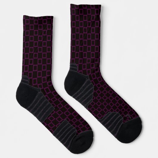 Athletic Crew Sock Paarse Violet Zwart Classic Sokken (Rechts)