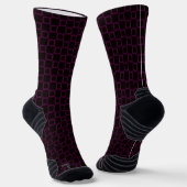 Athletic Crew Sock Paarse Violet Zwart Classic Sokken (Gebogen)