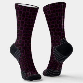 Athletic Crew Sock Paarse Violet Zwart Classic Sokken