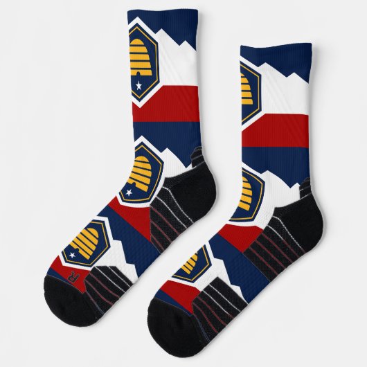 Athletic Crew Sock with flag of Utah, USA Sokken (Links)