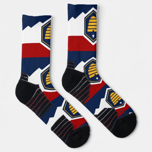 Athletic Crew Sock with flag of Utah, USA Sokken (Rechts)
