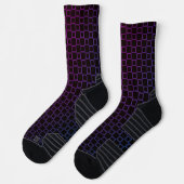Athletic Crew Sock Zwart Paarse Classic Design Sokken (Links)