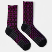 Athletic Crew Sock Zwart Paarse Classic Design Sokken (Rechts)