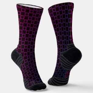 Athletic Crew Sock Zwart Paarse Classic Design Sokken