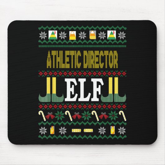 Athletic Director Elf Funny Christmas Gift Muismat (Voorkant)