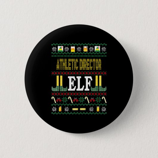 Athletic Director Elf Funny Christmas Gift  Ronde Button 5,7 Cm (Voorkant)