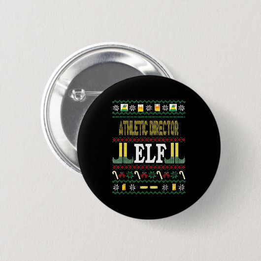 Athletic Director Elf Funny Christmas Gift  Ronde Button 5,7 Cm (Voorkant /achterkant)