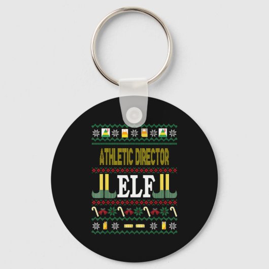Athletic Director Elf Funny Christmas Gift  Sleutelhanger (Voorkant)