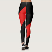 Athletic Dynamic Black en Red Leggings (Achterkant)