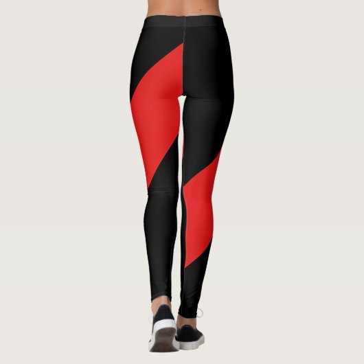 Athletic Dynamic Black en Red Leggings (Achterkant)