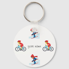 Athletic Emoji and '' Jouw naam here " Sleutelhanger