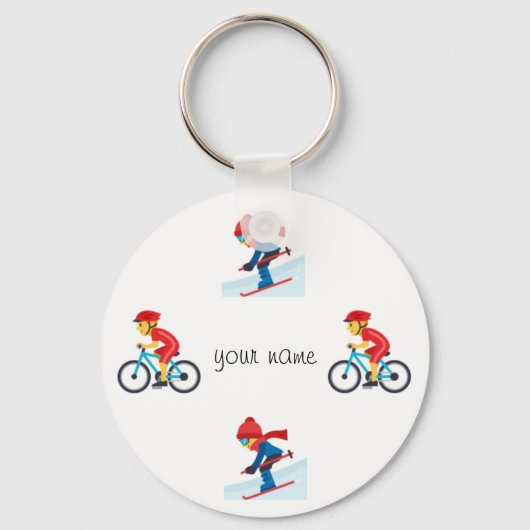 Athletic Emoji and '' Jouw naam here " Sleutelhanger (Voorkant)