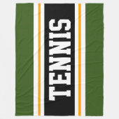 Athletic Forest Groene Gele Zwarte Tennis Stripes Fleece Deken (Voorkant)