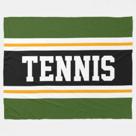 Athletic Forest Groene Gele Zwarte Tennis Stripes Fleece Deken