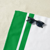 Athletic Fun 70s Heldergroene witte racestrepen Strandlaken (In situ)