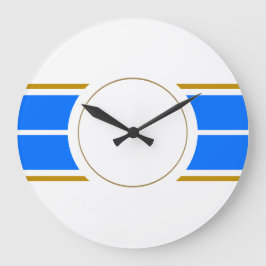 Athletic Fun Bright Blue Racing Stripes op wit Grote Klok