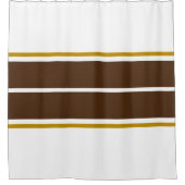 Athletic Fun Twin Bold Bruin Witte Racing Stripes Douchegordijn (Voorkant)