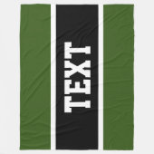 Athletic Green Black White Stripes Athletic Text Fleece Deken (Voorkant)