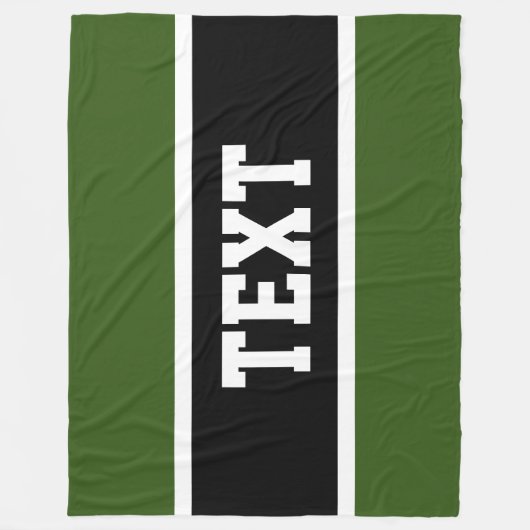 Athletic Green Black White Stripes Athletic Text Fleece Deken (Voorkant)