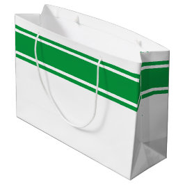 Athletic Green Top Edge Racing Stripes op wit Groot Cadeauzakje
