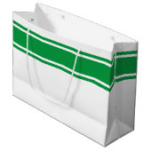 Athletic Green Top Edge Racing Stripes op wit Groot Cadeauzakje (Voorkant Gekanteld)