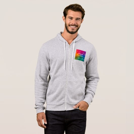 Athletic Heather Custom Upload Add Afbeelding Logo Hoodie (Voorkant volledig)