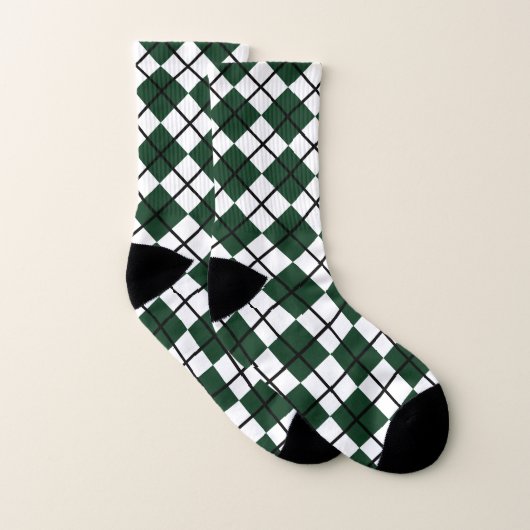 Athletic Hunter Green en White Argyle Sokken (Paar)