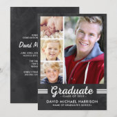 Athletic Multi-Photo Graduation Party Kaart (Voorkant / Achterkant)