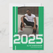 Athletic Photo Graduation Party Groen Kaart (Voorkant)