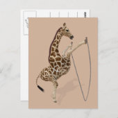 Athletic Rope Jumping Giraffe Briefkaart (Voorkant / Achterkant)