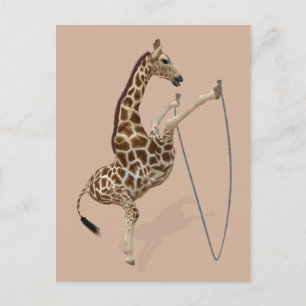 Athletic Rope Jumping Giraffe Briefkaart