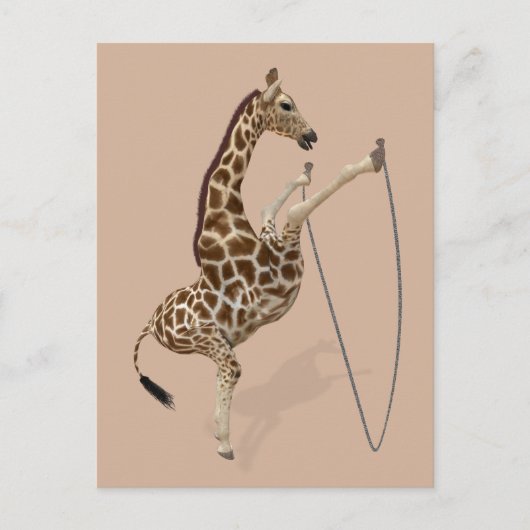 Athletic Rope Jumping Giraffe Briefkaart (Voorkant)