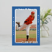 Athletic Royal Blue Afstuderen aangekondigd Folie Uitnodiging (Staand Voorkant)