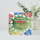 Athletic Shoes Square uitnodiging (Staand voorkant)