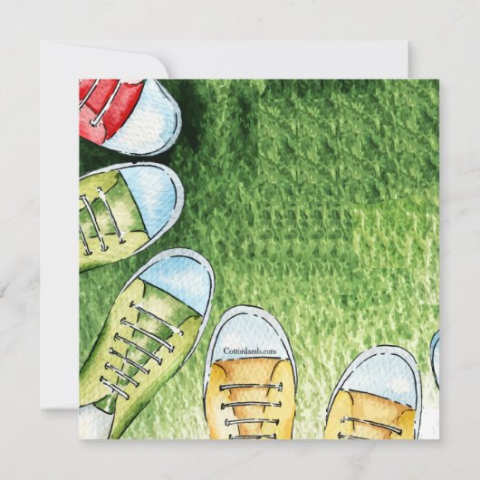 Athletic Shoes Square uitnodiging (Achterkant)