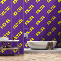 Athletic Slant Helder Geel VOETBAL Tekst Op Paars