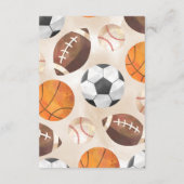 Athletic Sports Ball-kaart Informatiekaartje (Achterkant)