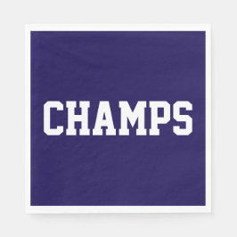 Athletic Sporty Bold Navy Blue CHAMPS White Text  Servet