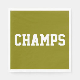 Athletic Sporty Golden Olive CHAMPS White Text  Servet