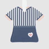 Athletic Tennis Outfit Navy Blue & White Stripes Ornament (achterkant)