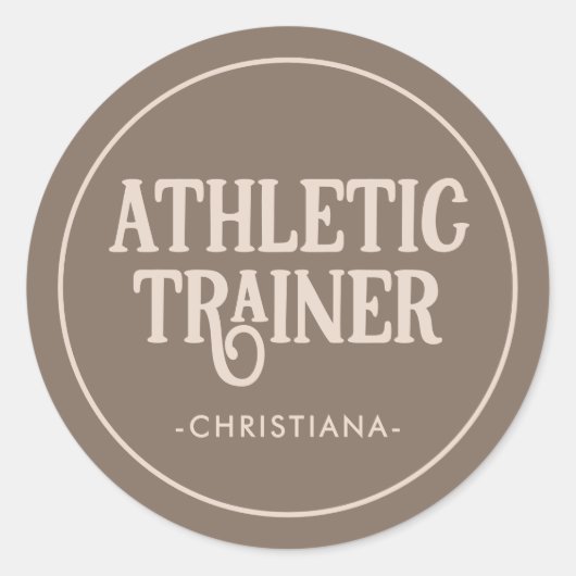 Athletic Trainer Athletic Training Ronde Sticker (Voorkant)