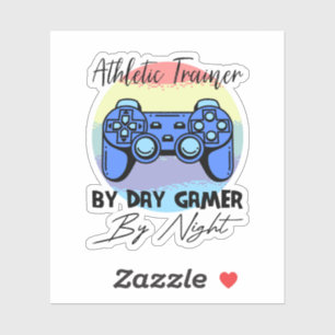 Athletic Trainer by Day Gamer - acht Sticker
