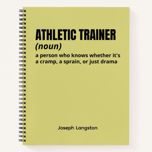 Athletic Trainer Definition - Witty Notitieboek Gi (Voorkant)