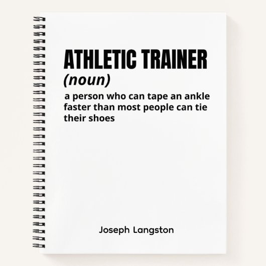 Athletic Trainer - Grappig Definitietijdschrift Notitieboek (Voorkant)