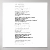 Athletic Trainer Hierarchy Poster (Voorkant)