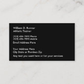 Athletic Trainer Professional-Visitekaartjes Visitekaartje (Achterkant)